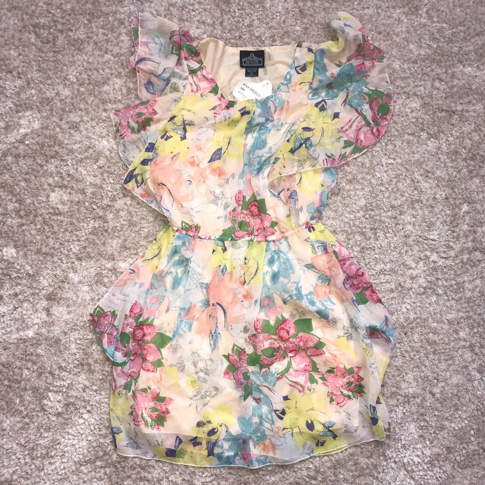 Light Floral Print Dress Angie Small